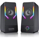 Computer Speakers, RGB Gaming Desktop Speakers with 7Color Backlit, 10W USB Powered Volume Control Monitor Speaker, 2.0CH Stereo Laptop Speaker, Bluetooth&USB Audio for PC, Monitor, Mac, Tablet, Phone