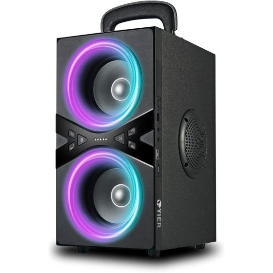 YIER Bluetooth Speakers, Wireless TWS Portable Bluetooth Speaker with Lights,100dB Loud Bluetooth Speaker with Subwoofer 80W(Peak) Stereo Sound, Bassup Technology,18-Hour Playtime for Outdoor Party