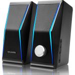 Computer Speakers, Dynamic RGB PC Speakers, Bluetooth 5.0 HiFi Computer Speakers for Desktop with 2 Bass Diaphragms & 4 Speaker Units, USB Powered & 3.5mm AUX Cable for PC Laptop Monitor Tablet Phone