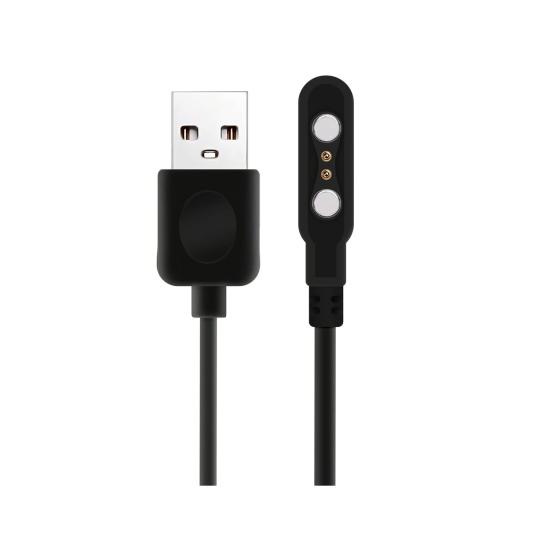 Smart Watch Universal Charger Motion Tracker Charger 2 pin 2.54mm- 2.84 mm Pin Pitch USB Smart Glasses Smart Watch Magnetic Charging Cable Smartwatch Accessories 2 FT/60 cm