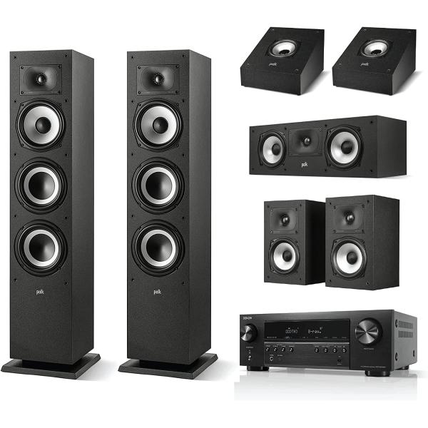 Polk Dolby Atmos Home Theater System Bundle with Denon AVR-S570BT