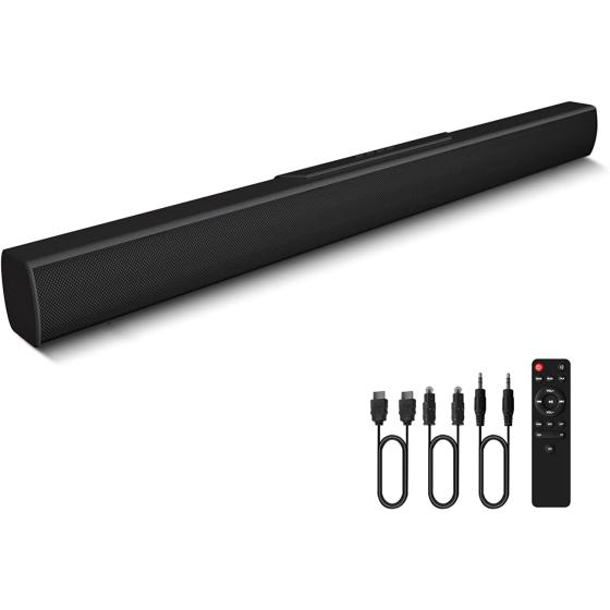 TREFAN Sound Bars for tv with Build in subwoofer, Soundbar Surround Sound Home Theater System with Bluetooth HDMI ARC USB Optical TV Speakers Sound Bar 100W 36inch