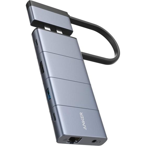 Anker USB C Hub for MacBook, PowerExpand 9-in-2 USB C Hub with 85W Power Delivery, 4K@30Hz HDMI, USB C Multi-Function Port, 2 USB-A 3.0 Ports, 1 Gbps Ethernet, 3.5 mm Audio, SD and microSD Card Reader