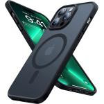 TORRAS Magnetic Designed for iPhone 14 Pro Case, Military Grade Drop Tested, Compatible with MagSafe, Slim Protective Matte Silicone for iPhone 14 Pro Phone Case, 6.1", Translucent Back/Black Edge