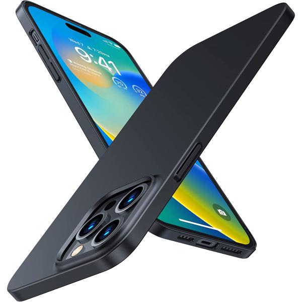 TORRAS OriginFit iPhone 14 Pro Case Slim Fit, Super Slim Lightweight Hard PC Cover ONLY Compatible with iPhone 14 Pro Case-6.1 Inch, Matte Black