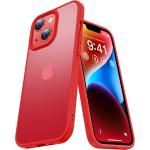 CASEKOO KooShock for iPhone 14 Plus Case Matte 6.7 inch 2022,[10FT Military Drop Protection][ Anti-Scratch] Protective Hard Back Translucent Shockproof Cover Non-Slip Bumper Slim Phone Cases, Red