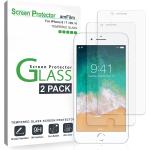 amFilm Screen Protector for Apple iPhone 8, iPhone 7, 6S and 6, Tempered Glass, 2 Pack
