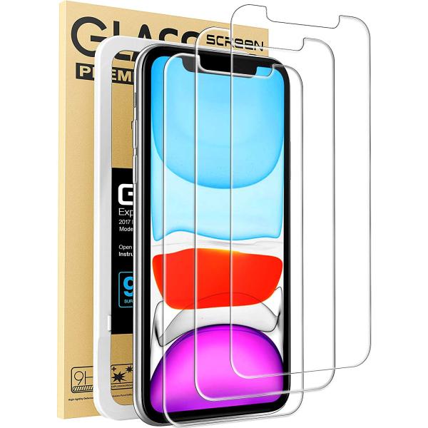 Mkeke Compatible for iPhone 11 Screen Protector for iPhone XR Screen Protector, Tempered Glass Film for Apple iPhone 11 and iPhone XR, 3-Pack Clear