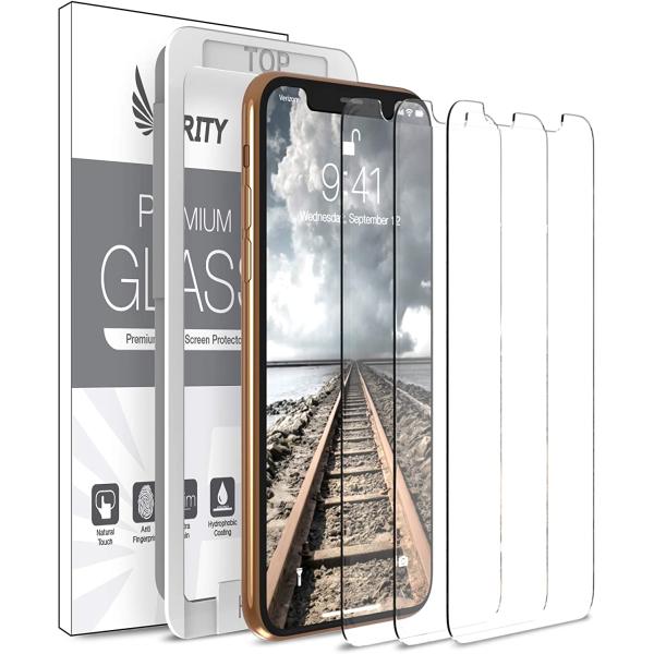 Purity Screen Protector for Apple iPhone 11 Pro/iPhone Xs/iPhone X - 3 Pack (w/Installation Frame) Tempered Glass Screen Protector Compatible iPhone XS/X/11Pro (3 Pack) [Fit with Most Cases]