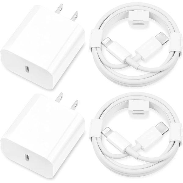 iPhone Charger Fast Charging,【Apple MFi Certified】 2Pack 20W Type C Fast Charger Block with 6FT USB C to Lightning Cable for iPhone 14/13/13 Pro/12/12 Pro/12 Pro Max/11/Xs Max/XR/X,iPad,AirPods Pro