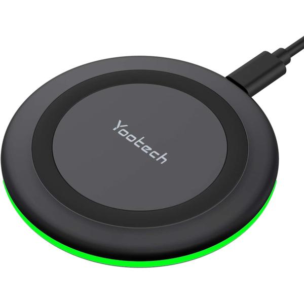 Yootech Wireless Charger,10W Max Fast Wireless Charging Pad Compatible with iPhone 14/14 Plus/14 Pro/14 Pro Max/13/13 Mini/SE 2022/12/11/X/8,Samsung Galaxy S22/S21/S20,AirPods Pro 2(No AC Adapter)