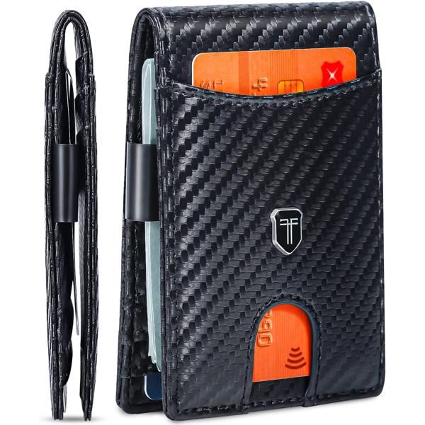 Toughergun Slim Wallet for Men Wallet with Money Clip RFID Wallet with ID Window Quick Card Front Pocket