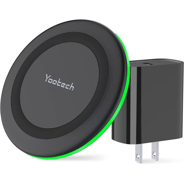 yootech Wireless Charger, 10W Max Wireless Charging Pad with Quick Adapter, Compatible with iPhone 14/14 Plus/14 Pro/14 Pro Max/13/13 Mini/SE 2022/12/11/X/8,Samsung Galaxy S22/S21/S20,AirPods Pro 2