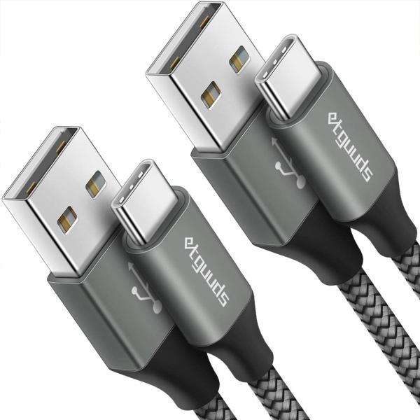 etguuds [2-Pack, 3ft USB C Cable 3A Fast Charge, USB A to Type C Charger Cord Braided Compatible with Samsung Galaxy A10e A20 A50 A51 A71, S20 S10 S9 S8 Plus S10E, Note 20 10 9 8, Moto G7 G8