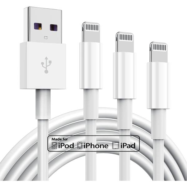 3 Pack Apple MFi Certified iPhone Charger Cable 6ft, Apple Lightning to USB Cable Cord 6 Foot, 2.4A Fast Charging,Apple Phone Long Chargers for iPhone 13/12/11/11Pro/11Max/ X/XS/XR/XS Max/8/7/6