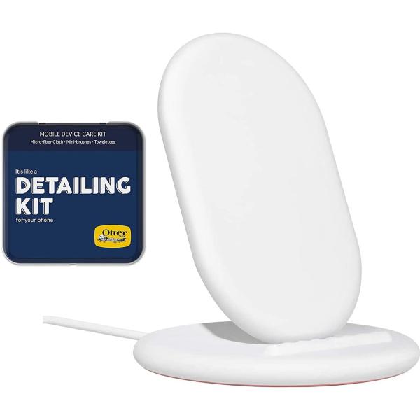 Google Pixel Stand Fast Wireless Charger - Pixel Stand for Pixel 5, Pixel 4, Pixel 4XL, Pixel 3 and Pixel 3XL w/Detail Cleaning Kit for Phone (Micro Fiber Cloth, Mini Brushes, Towelettes) - Bundle