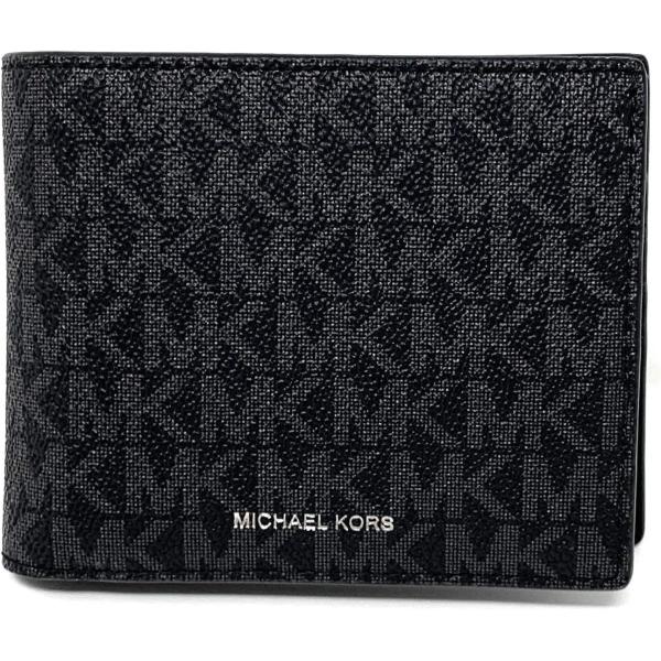 Michael Kors Men's Cooper Billfold with Passcase Wallet (Black PVC)