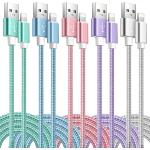 iPhone Charger Cable 5Pack【3/3/6/6/10FT】iPhone Charger Cord MFi Certified Lightning Cable, Fast iPhone Charging Cord Nylon Braided USB Lightning Cable Compatible iPhone 13 12 11/ XS/Max/XR/X/8/7//6/