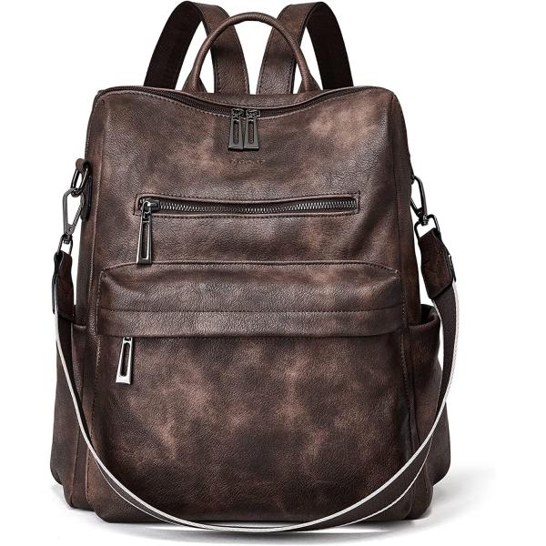 OPAGE Leather Backpack Purse for Women Fashion Designer Ladies Shoulder bags Travel Backpack