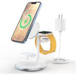3 in 1 Wireless Charging Station for Apple Devices, Standard 15W Fast Wireless Mag-Safe Charger Stand with QC3.0 Adapter for iPhone 14 13 12 Pro Max/Plus/Pro/Mini,iWatch Ultra/8/7/SE/6/5/4/3/2,AirPods