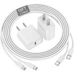 iPhone 14 13 12 11 Fast Charger, [MFi Certified] 10 FT Long USB C to Lightning Cable with 20W USB C Apple Rapid Charging Block, Adapter for iPhone 13 12 11 Pro/Mini/Pro Max/X/8/iPad, 2 Pack