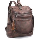 OPAGE Leather Backpack Purse for Women Convertible Large Fashion Designer Ladies Travel Handbags Shoulder Bags With Tassel