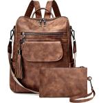 OPAGE Leather Backpack Purse for Women Fashion Designer Ladies Shoulder Bags Travel Backpack With Wristlet