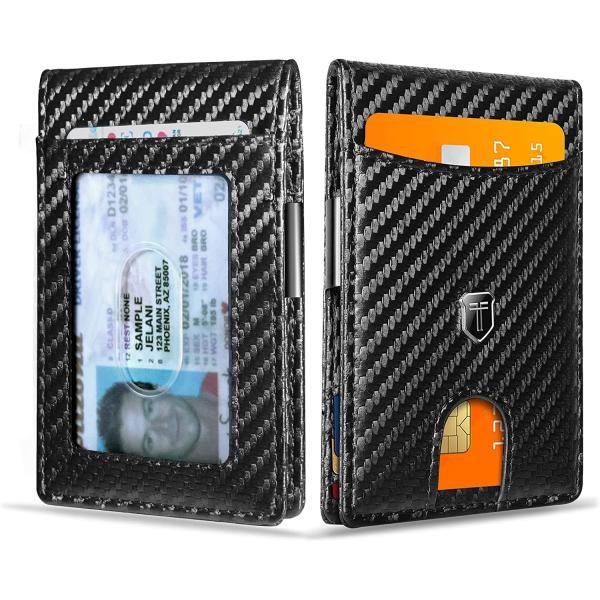 Toughergun Slim Wallet for Men Wallet with Money Clip Rfid Minimalist Wallet with ID Window Quick Card Front Pocket Wallets for Men