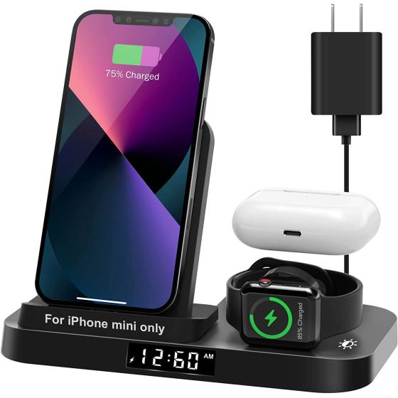 Wireless Charging Station, SLITINTO 3 in 1 Wireless Charger Stand for iPhone 14/13/12 Pro Max/XR/XS, Wireless Charging Dock Pad for Apple Watch 8/7/6/5/4/3/2/SE, AirPods 3/2/Pro