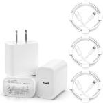 3 Pack iPhone Fast Charger [Apple MFi Certified], 20W PD USB C Wall Charger Adapter with 3 Pack 6FT Type C to Lightning Cable Compatible with iPhone 14/13/13 Pro/12/12 Mini/Pro/Pro Max and More-White