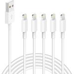 5 Pack(3/3/6/6/10 FT)[Apple MFi Certified] iPhone Charger Long Lightning Cable Fast Charging High Speed Data Sync USB Cable Compatible iPhone 14/13/12/11 Pro Max/XS MAX/XR/XS/X/8/7/Plus iPad AirPods