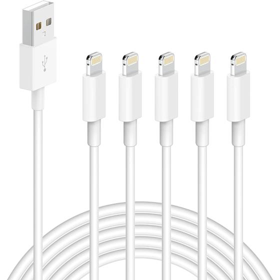5 Pack(3/3/6/6/10 FT)[Apple MFi Certified] iPhone Charger Long Lightning Cable Fast Charging High Speed Data Sync USB Cable Compatible iPhone 14/13/12/11 Pro Max/XS MAX/XR/XS/X/8/7/Plus iPad AirPods