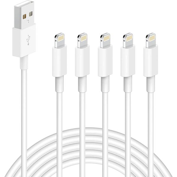 5 Pack(3/3/6/6/10 FT)[Apple MFi Certified] iPhone Charger Long Lightning Cable Fast Charging High Speed Data Sync USB Cable Compatible iPhone 14/13/12/11 Pro Max/XS MAX/XR/XS/X/8/7/Plus iPad AirPods