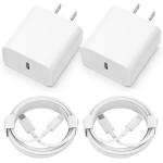 iPhone Charger [Apple MFi Certified] 2 Pack 20W PD USB C Wall Fast Charger Adapter with 2 Pack 6FT Type C to Lightning Cable Compatible with iPhone 14 13 12 11 Pro Max XR XS X,iPad