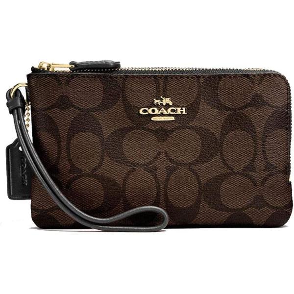 COACH Signature PVC Double Corner Zip