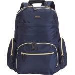 Kenneth Cole REACTION Women's Sophie Backpack Silky Nylon Laptop & Tablet RFID Bookbag, Navy, One Size
