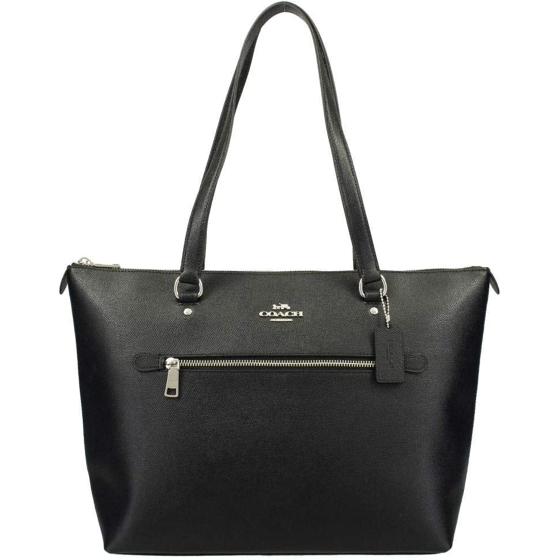 Coach Leather Gallery Shoulder Tote Purse - #F79608 - Black, Medium
