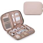 BAGSMART Electronic Organizer Small Travel Cable Organizer Bag for Hard Drives, Cables, Charger, Phone, USB, SD Card, Soft Pink