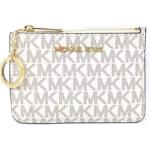 Michael Kors Jet Set Travel Small Top Zip Coin Pouch with ID Holder - PVC Coated Twill (Vanilla)