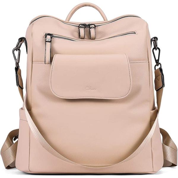 CLUCI Leather Backpack Purse for Women, Large Fashion Convertible Anti-theft, Travel Backpack Purses