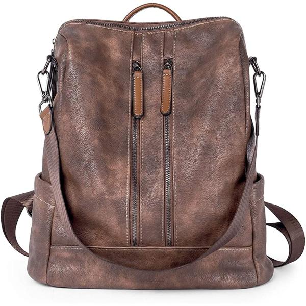 CLUCI Leather Backpack Purse for Women Convertible Large Travel Ladies Designer Fashion Casual College Shoulder Bag