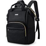 BAGSMART Laptop Backpack Purse for Women, 15.6 Inch Travel Laptop Backpacks, Black Teacher Backpack for School College Work Business Trip (Black)