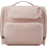 BAGSMART Toiletry Bag, Travel Leather Dopp Kit for Women with Hanging Hook, Water-resistant Large Travel Organizer Kit for Toiletries, Full Sized Container, Make Up Accessories (Pink)