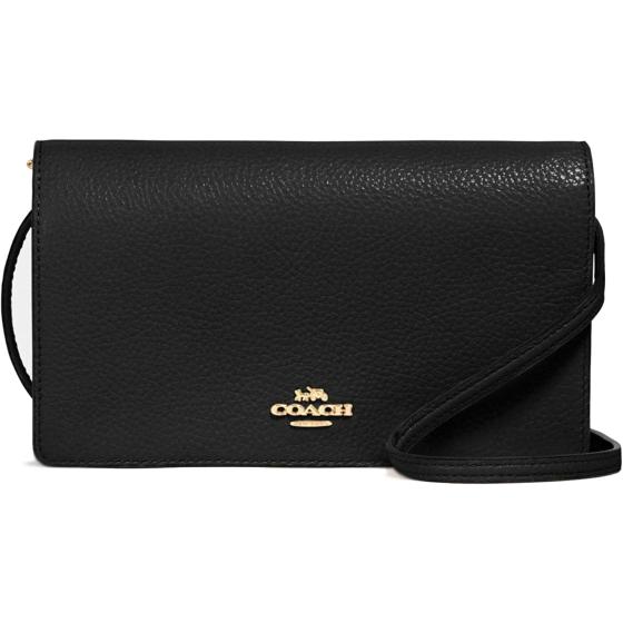 Coach Women's Anna Foldover Crossbody Clutch (Black)