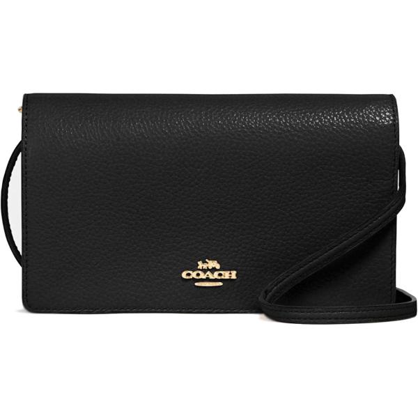 Coach Women's Anna Foldover Crossbody Clutch (Black)