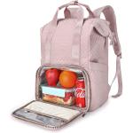 BAGSMART Lunch Backpack, 15.6 Inch Laptop Backpack for Women, Insulated Cooler Lunch Box Water Resistant Leakproof Lunch Bag College School Bookbag for Women Men Daily Work Travel (Pink)
