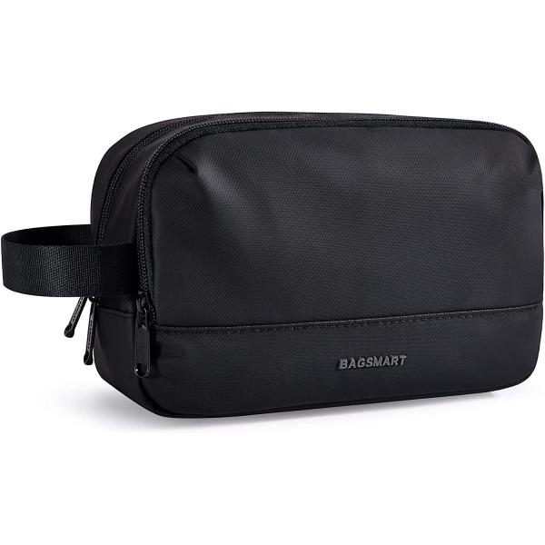 BAGSMART Travel Toiletry Bag for Men, Dopp Kit Water Resistant Shaving Bag for Toiletries Accessories（Black, Medium
