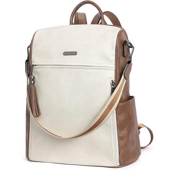 CLUCI Leather Backpack Purse for Women Designer Ladies Large Travel Convertible Shoulder Bag