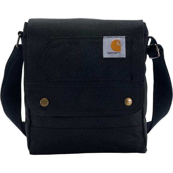 Carhartt, Durable, Adjustable Crossbody Bag with Flap Over Snap Closure, Black