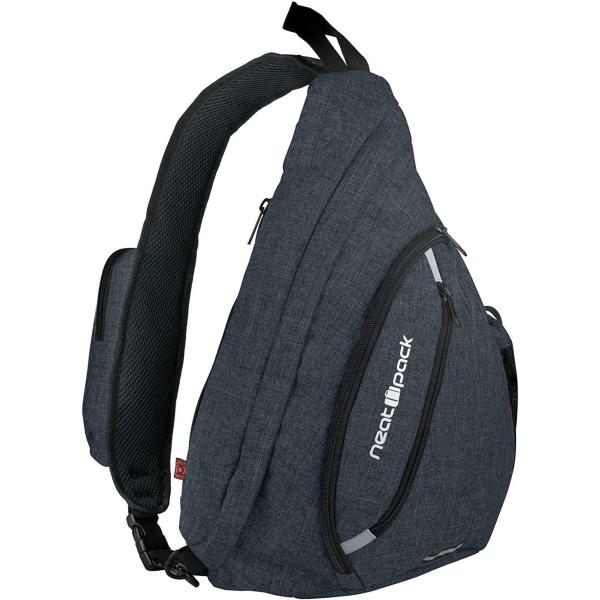 NeatPack Versatile Canvas Sling Bags, Travel Backpack, Wear Over Shoulder or Crossbody Bags - Black